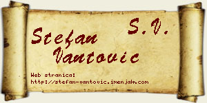 Stefan Vantović vizit kartica